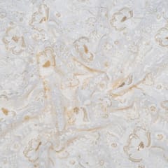 White Dyeable Georgette Embroidered Fabric