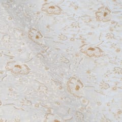 White Dyeable Georgette Embroidered Fabric