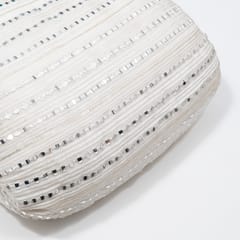 White Dyeable Georgette Embroidered Fabric