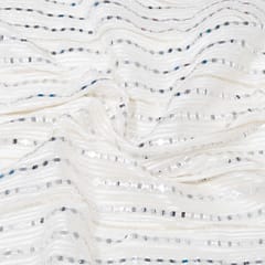 White Dyeable Georgette Embroidered Fabric