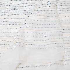 White Dyeable Georgette Embroidered Fabric