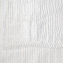 White Dyeable Georgette Embroidered Fabric