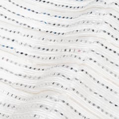 White Dyeable Georgette Embroidered Fabric