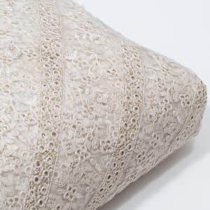 White Dyeable Net Embroidered Fabric