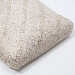 White Dyeable Net Embroidered Fabric