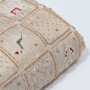 Dyeable Tissue Crepe Embroidered Fabric