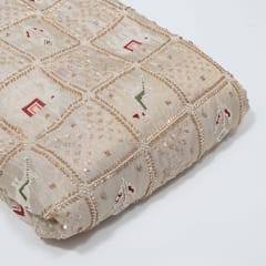 Dyeable Tissue Crepe Embroidered Fabric