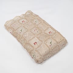 Dyeable Tissue Crepe Embroidered Fabric