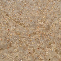 Dyeable Tissue Organza Embroidered Fabric