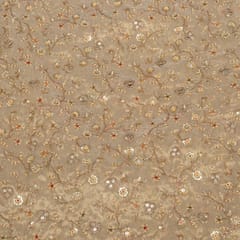 Dyeable Tissue Organza Embroidered Fabric