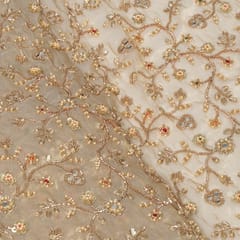 Dyeable Tissue Organza Embroidered Fabric