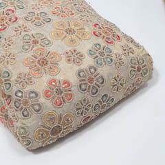Dyeable Tissue Crepe Embroidered Fabric