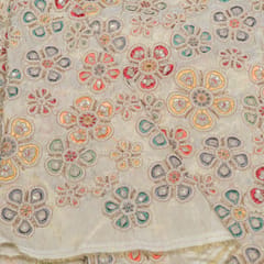 Dyeable Tissue Crepe Embroidered Fabric