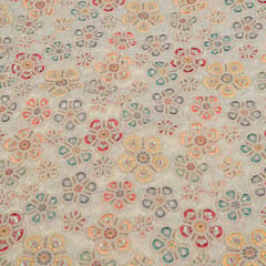 Dyeable Tissue Crepe Embroidered Fabric