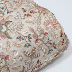 Dyeable Tissue Crepe Embroidered Fabric