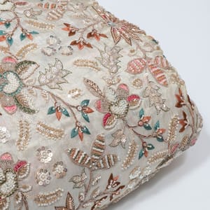 Dyeable Tissue Crepe Embroidered Fabric