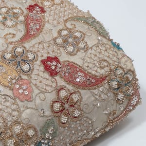 Dyeable Tissue Crepe Embroidered Fabric
