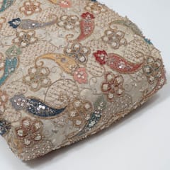 Dyeable Tissue Crepe Embroidered Fabric