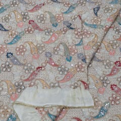 Dyeable Tissue Crepe Embroidered Fabric