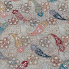Dyeable Tissue Crepe Embroidered Fabric