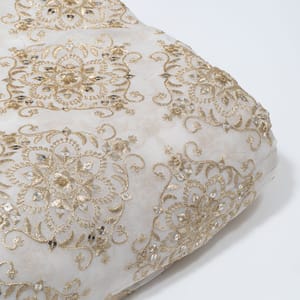 White Dyeable Georgette Embroidered Fabric