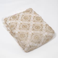White Dyeable Georgette Embroidered Fabric
