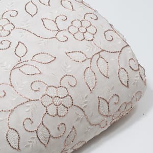 White Dyeable Georgette Embroidered Fabric