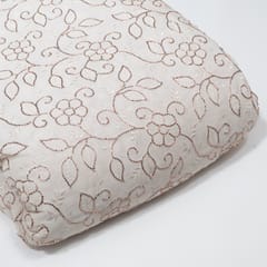 White Dyeable Georgette Embroidered Fabric