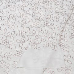 White Dyeable Georgette Embroidered Fabric