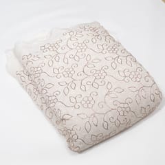White Dyeable Georgette Embroidered Fabric