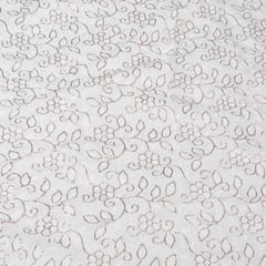 White Dyeable Georgette Embroidered Fabric