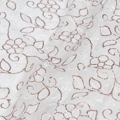 White Dyeable Georgette Embroidered Fabric