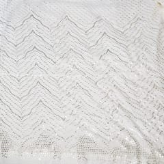 White Dyeable Georgette Embroidered Fabric
