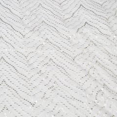 White Dyeable Georgette Embroidered Fabric