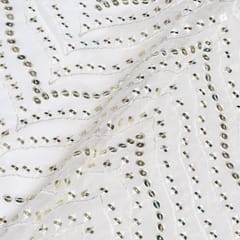 White Dyeable Georgette Embroidered Fabric