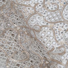 Dyeable Net Cutwork Embroidered Fabric