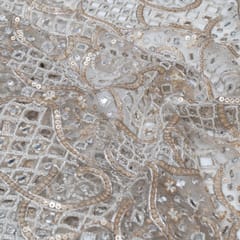 Dyeable Net Cutwork Embroidered Fabric