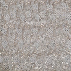 Dyeable Net Cutwork Embroidered Fabric
