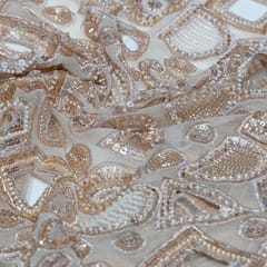 Dyeable Net Cutwork Embroidered Fabric