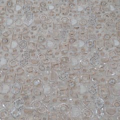 Dyeable Net Cutwork Embroidered Fabric