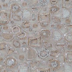 Dyeable Net Cutwork Embroidered Fabric