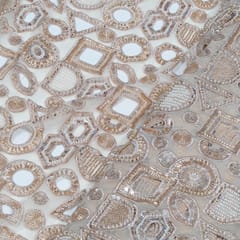 Dyeable Net Cutwork Embroidered Fabric