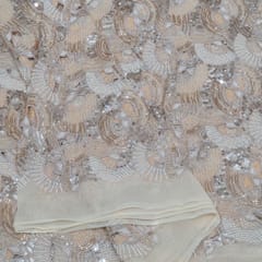 Dyeable Net Cutwork Embroidered Fabric