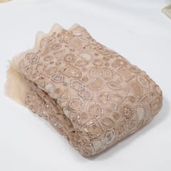 Dyeable Net Cutwork Embroidered Fabric