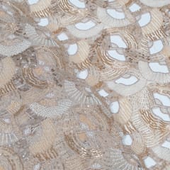 Dyeable Net Cutwork Embroidered Fabric