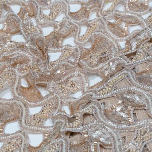 Dyeable Net Cutwork Embroidered Fabric