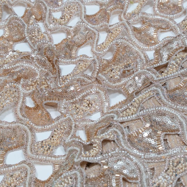 Dyeable Net Cutwork Embroidered Fabric