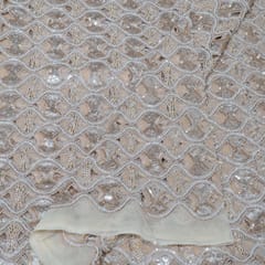 Dyeable Net Cutwork Embroidered Fabric