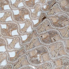 Dyeable Net Cutwork Embroidered Fabric