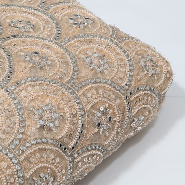 Dyeable Net Cutwork Embroidered Fabric